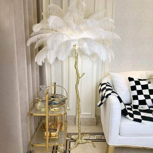 Nordic Feather Floor Lamp Light Luxury Internet Celebrity Os