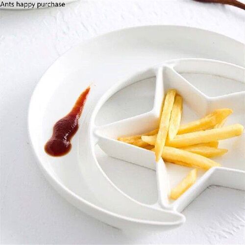 Pure White Ceramics Creativity Star Month Shape Dinner
