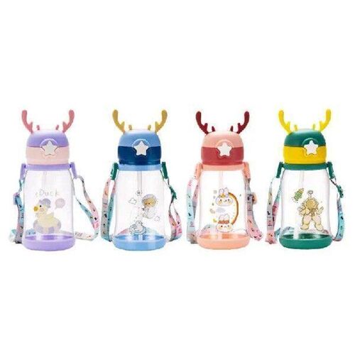 Cartoon Animal Baby Water for Boy Girl Bottle With Straw