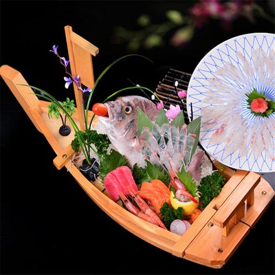 Big 40cm to 90cm Japanese Cuisine Sushi Boats tray seafood T