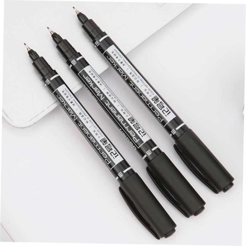 9pcs/Set Twin Tip Permanent Markers, Black, Red,Blue Ink, 1图片