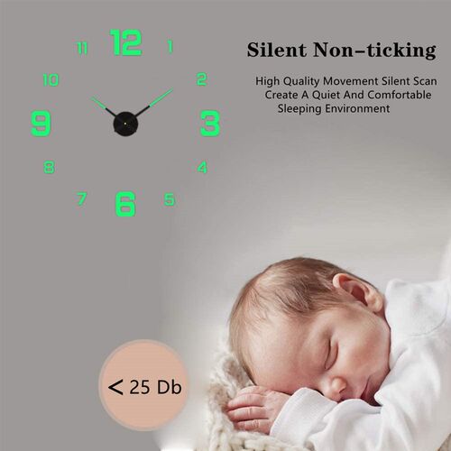 3D Wall Clock Luminous Frameless Wall Clocks DIY Digital Clo
