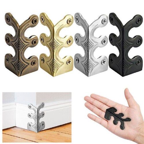 6 PCS Vintage Metal Corner Protector Iron Skirting Board