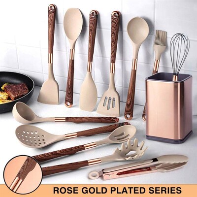 Silicone Cooking Utensils Set Heat Resistant Kitchen Spatula