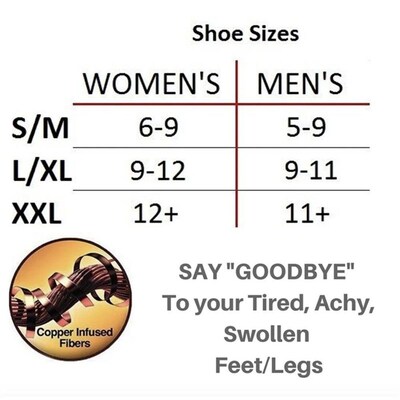 6 Pair Copper Compreion Sock Women Men Anti Fatigue Pain Rel