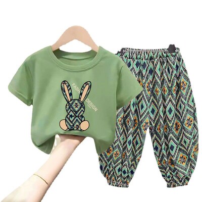 Summer Childrens Clothes Suit 2023 Boys Girls Cotton T-Shir