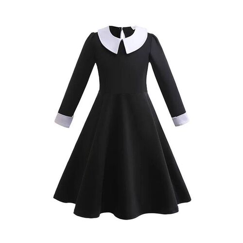 Wednesday Addams Costume Girl Black Gothic Children Dress Up