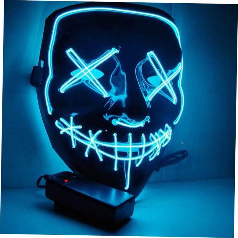2pcs led light mask Halloween costume prop Scary Face mask图片