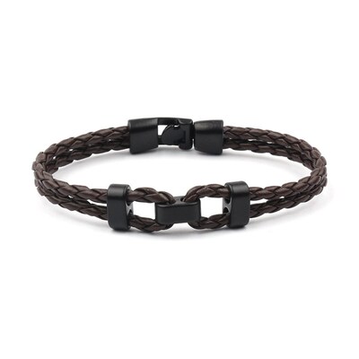 New leather rope brlet length black alloy buckle buckle brle