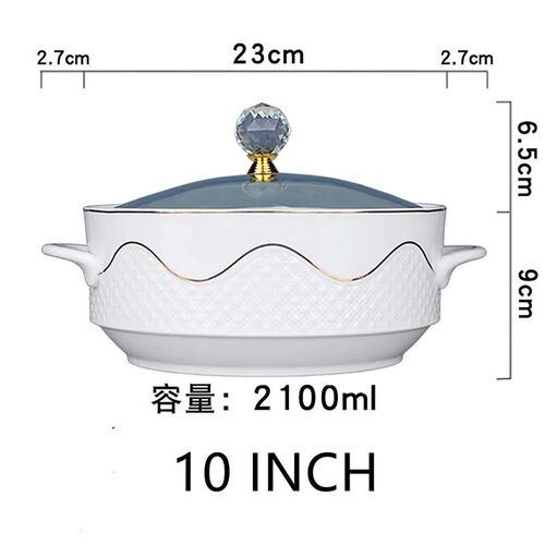 Ceramic Soup Bowl Phnom With Glass ver Handle Salad Fruit La
