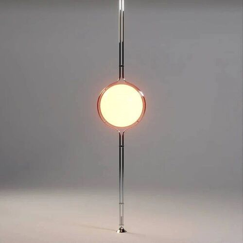 Modern Creative Chrome Metal Floor Lamp White Yellow Acrylic