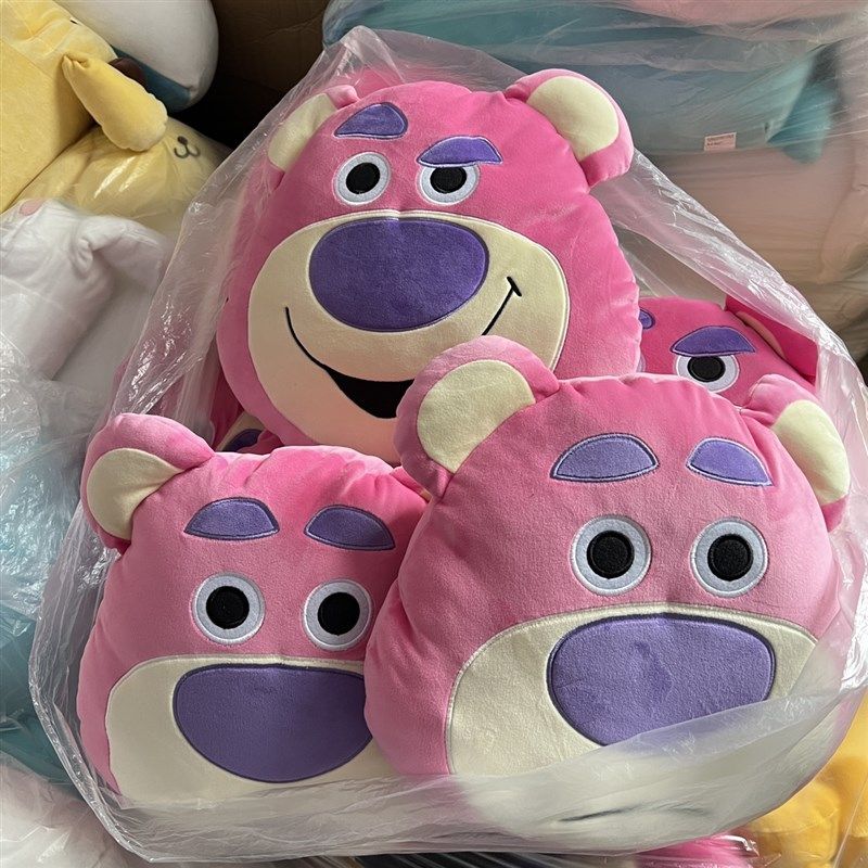 日单草莓熊娃娃机景品靠垫抱枕坐垫熊头表情蓝过开心版宿舍,居家布艺,床头靠垫,淘宝优惠券,粉丝福利购,淘宝优惠卷