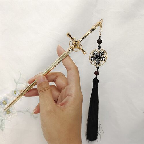 Vintage Sword Tassel Pendant Hair s for Women Chinese Hairpi