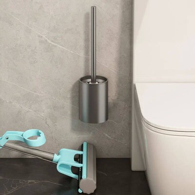 Bathroom Toilet Brush Holder Cleaning Tools Space Aluminum W