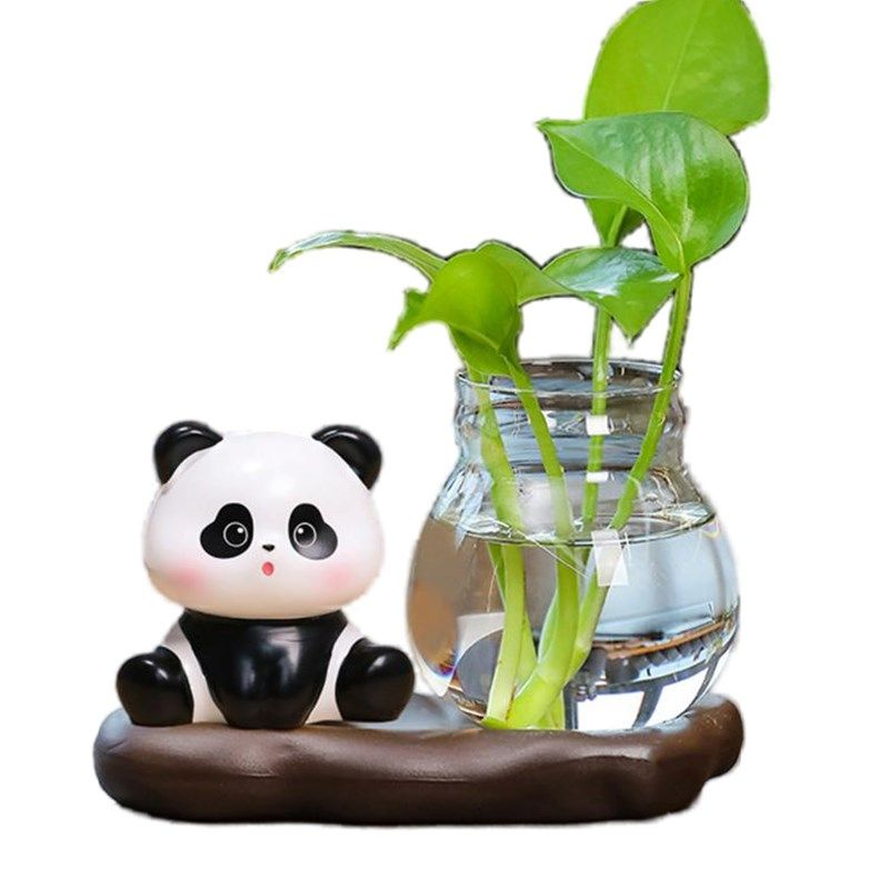 新款可爱熊猫水培器皿花瓶客厅工位飘窗办公桌面好物装饰摆件送礼,家居饰品,花瓶,淘宝优惠券,粉丝福利购,淘宝优惠卷
