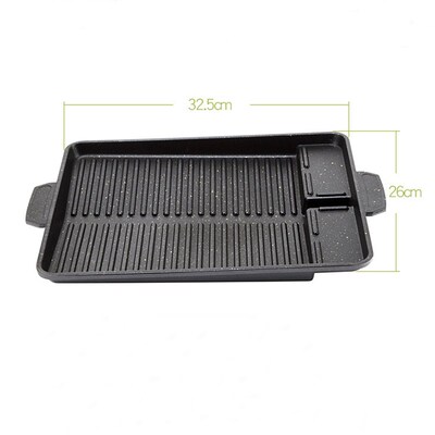 Portable Korean BBQ Grill Pan Non-Stick Charcoal Grill Plate