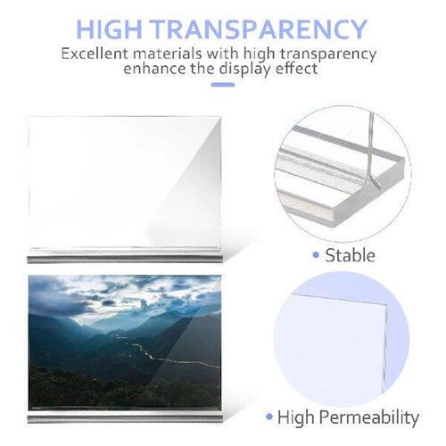 3 Pcs Table Display Stand Transparent Sign Holder Acrylic