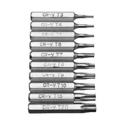 10pcs 4mm Torx Security Screwdriver Bits T3-T20 Mobile
