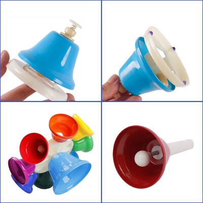 8-Note Hand Bell Children Music Toy Rainbow Percussion Instr