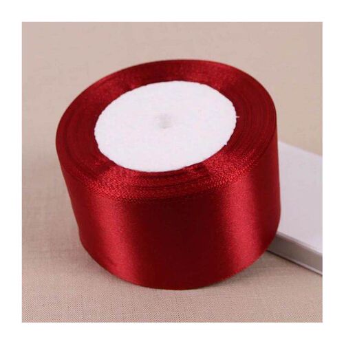 (90 yards/roll) Wine Red Single Face Satin Ribbon Gift Wrapp
