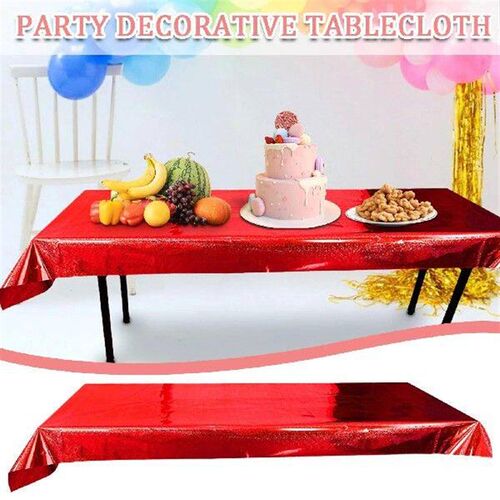 Foil Wavy Striped Tablecloth Party Holiday Tablecloth