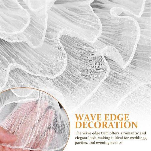 Wavy Big Lace Chiffon Ruffled Fabric Flowers Trim ornament