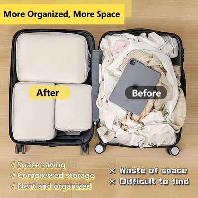 4 Set Packing Cubes for Travel Compression Packing Cube Set