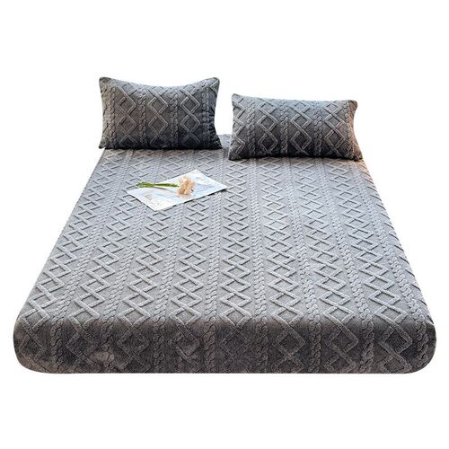 Taff Fleece Bed ver One-piece Warm Bedspread Non-slip Solid