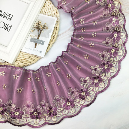 【层】精美沙发垫裙边桌布装饰衬布蕾丝花边窗帘底边加长宽边