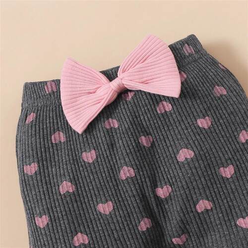 Newborn Baby Girls Clothes Set Pink Toddler Ruffle ops Heart