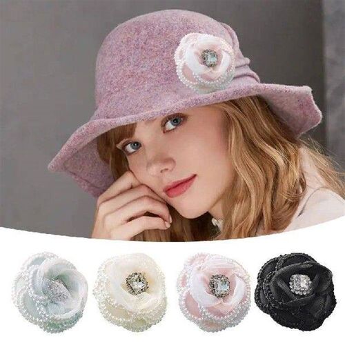Fashion 5CM Brooch Pins Bow Handmade Nail Beaded DIY Sew