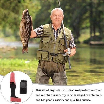 4 Sets Fishing Rod Protector Tools Hooks Mercerized Cloth