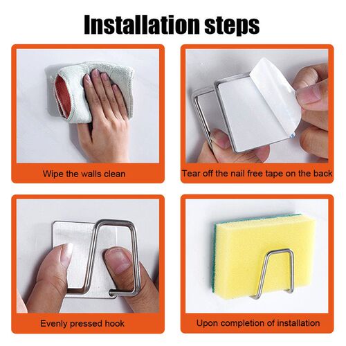 Kitchen Sponges Holder Self Adhesive Sink Sponges Drain Dryi