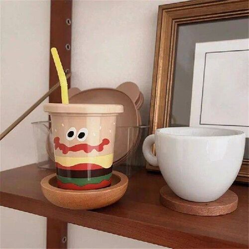 Coasters Set For Table Drink Coaster 6Pieces Wooden Fun Cup