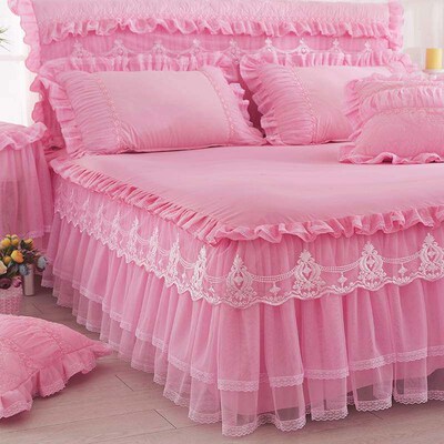 Bed Set 1 PC Lace Bedspread + 2PCS Pillowcases Bedding Set P
