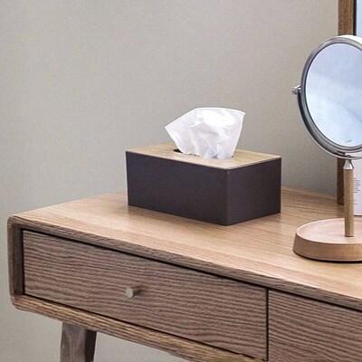 Tissue Box Napkin Holder Case Paper Box Container Bamboo ver