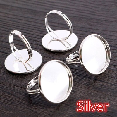 10pcs/lot Adjustable Blank Ring Base Fit Dia 10 12 14 16 18