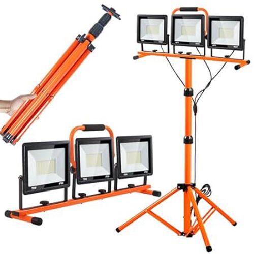 21000 Lumen Work Lights with Stand, 3 Adjustable Head LED
