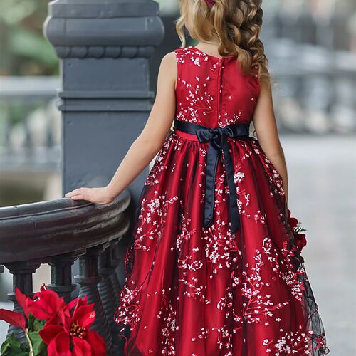 Baby Girls Flower Princess Ball Gown Party Tutu Trailing Dre