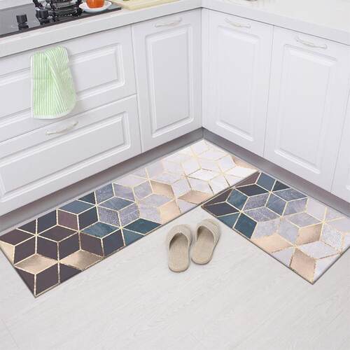 Geometry Waterproof Oilproof Kitchen Mat Antislip Bath Mat S