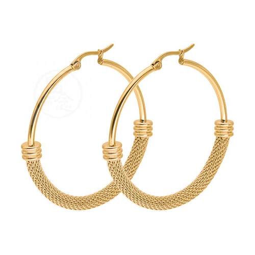 。Titanium steel fashion simple round exaggerated big ear ri
