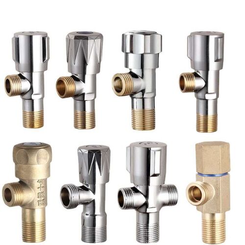 Angle valve copper tooth lengthened three-way all-copper dou