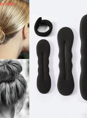 Multi size Sponge Black Hair Styling Donut Bun Curler Maker