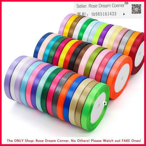 Satin Fabric Ribbons Silk Ribbon Roll Gift Wrapping Crafts0
