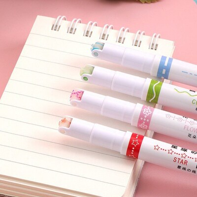 1/6Pcs/set Kawaii Flowers Line Shaped Highlighter Gel Pens R