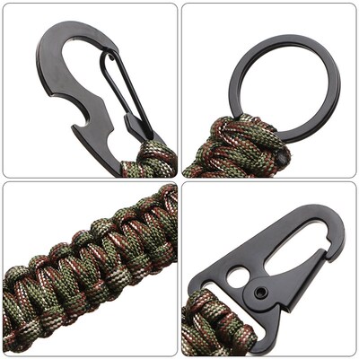 Outdoor Keychain Ring Camping Carabiner Military Paracord Co