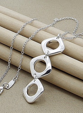 Wholesale Price 925 Silver Necklace Fashion Simple Round