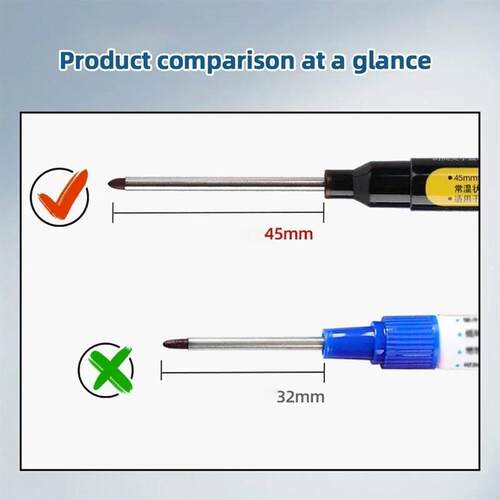 4-40Pcs White/Black/Blue/Red 45mm Deep Hole Marker Pens Long