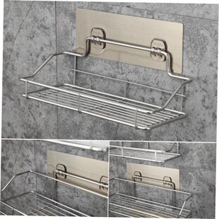 storage shelf stainless steel punch-free kitchen rack wall h