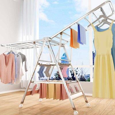 Drying rack folding laundry garment clothes dryer hanger衣杆